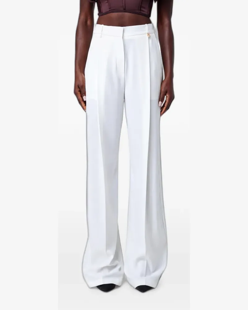 Elisabetta Franchi Crêpe-Hose mit weitem Bein - Weiß Weiß