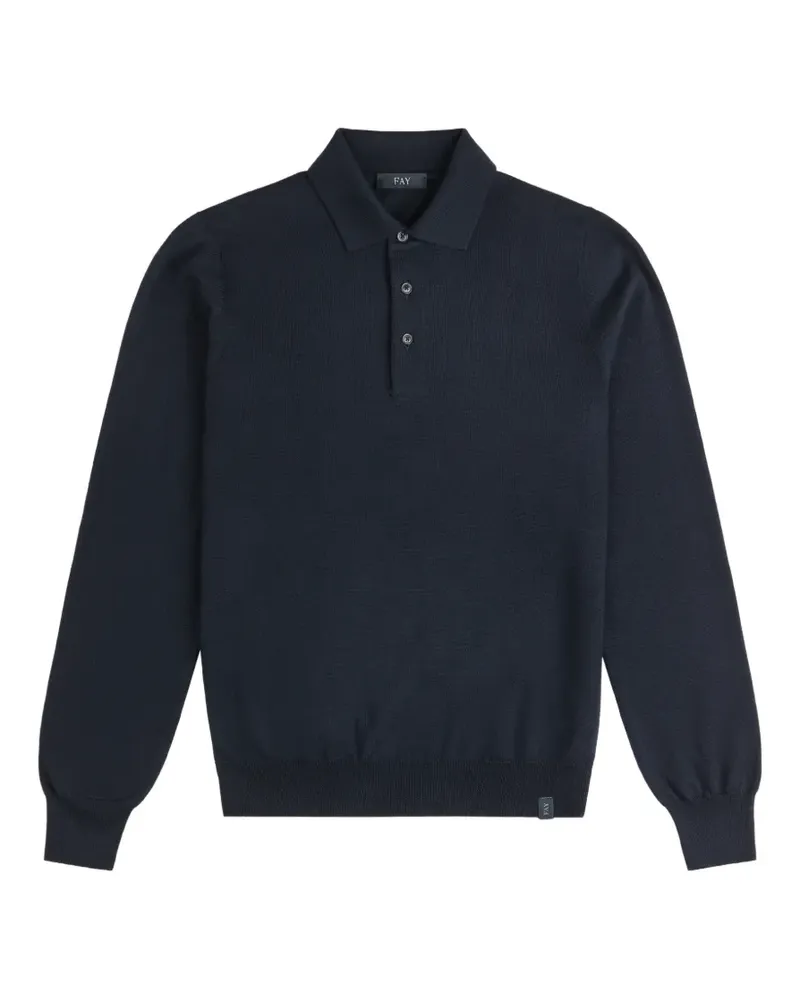 Fay long-sleeve polo-collar sweater - Blau Blau
