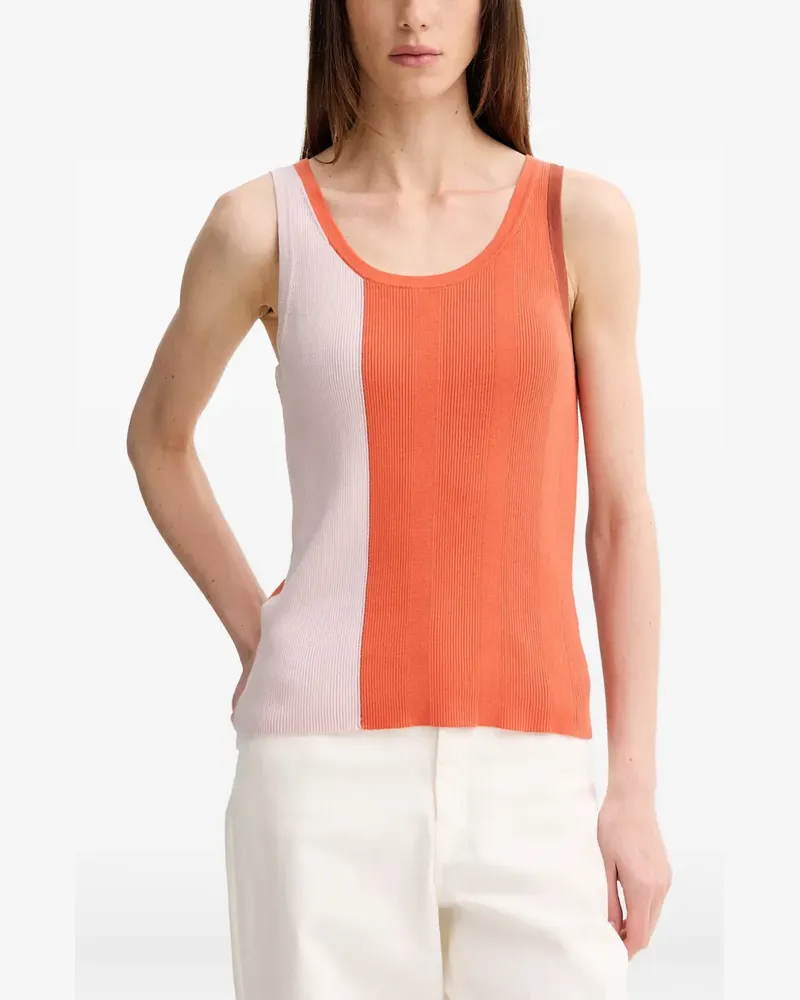 Paul Smith colour-block ribbed-knit blouse - Orange Orange