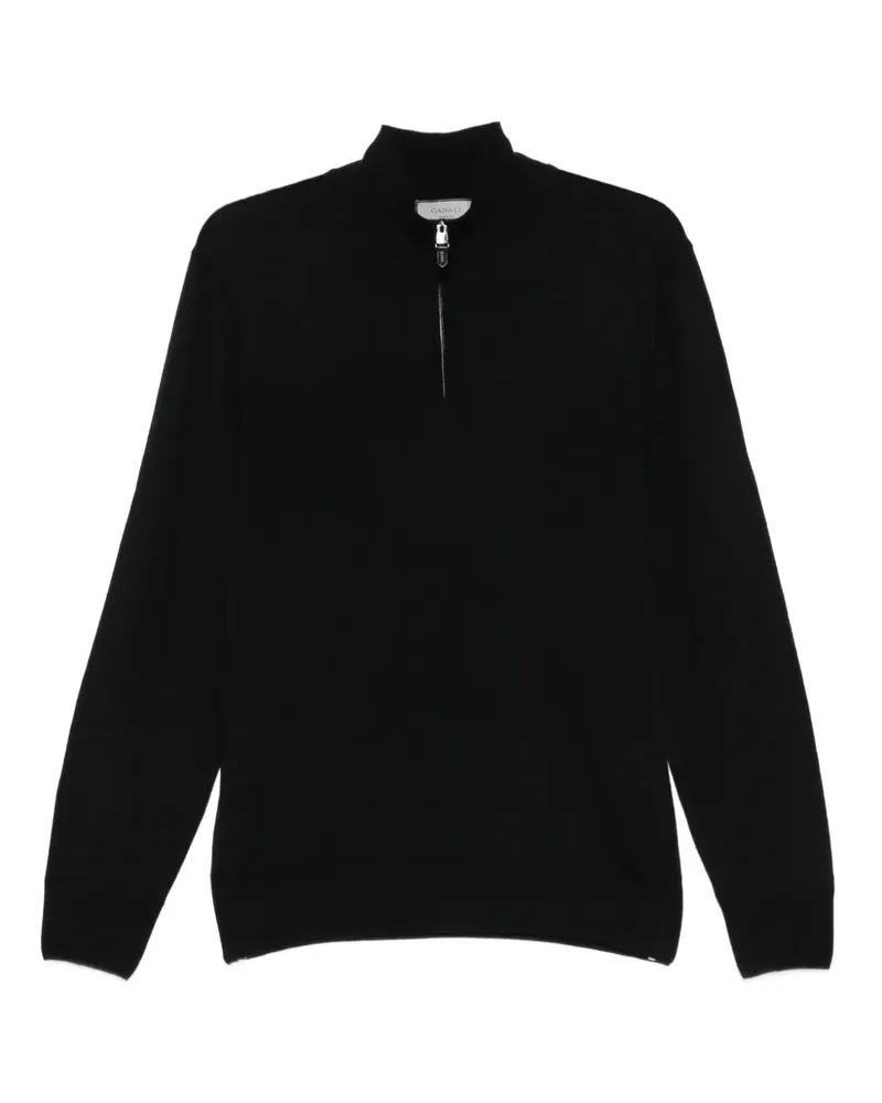 Canali Pullover mit Stehkragen - Schwarz Schwarz