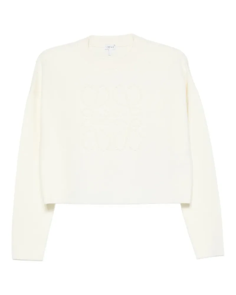 Loewe Anagram-motif cropped sweater - Nude Nude