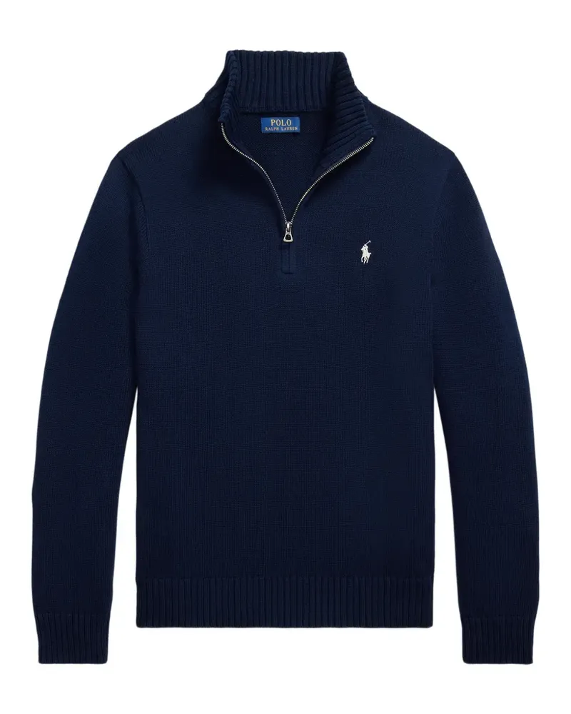Ralph Lauren Pony-Pullover mit Viertelreißverschluss - Blau Blau