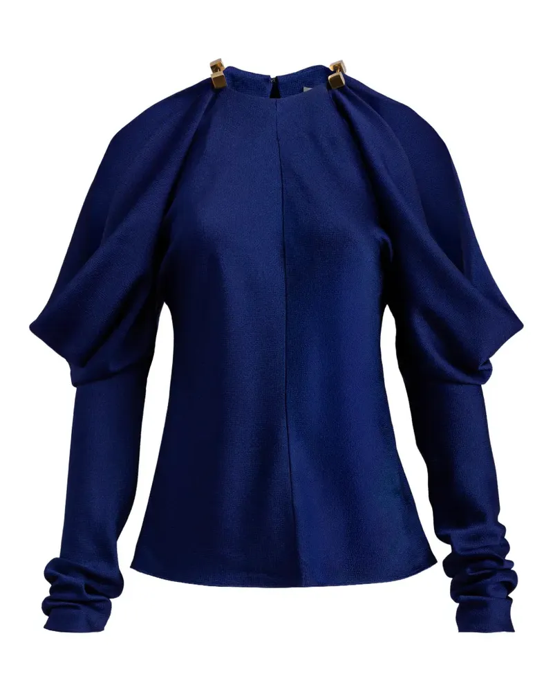 Silvia Tcherassi Kina hardware-detail cold-shoulder blouse - Blau Blau