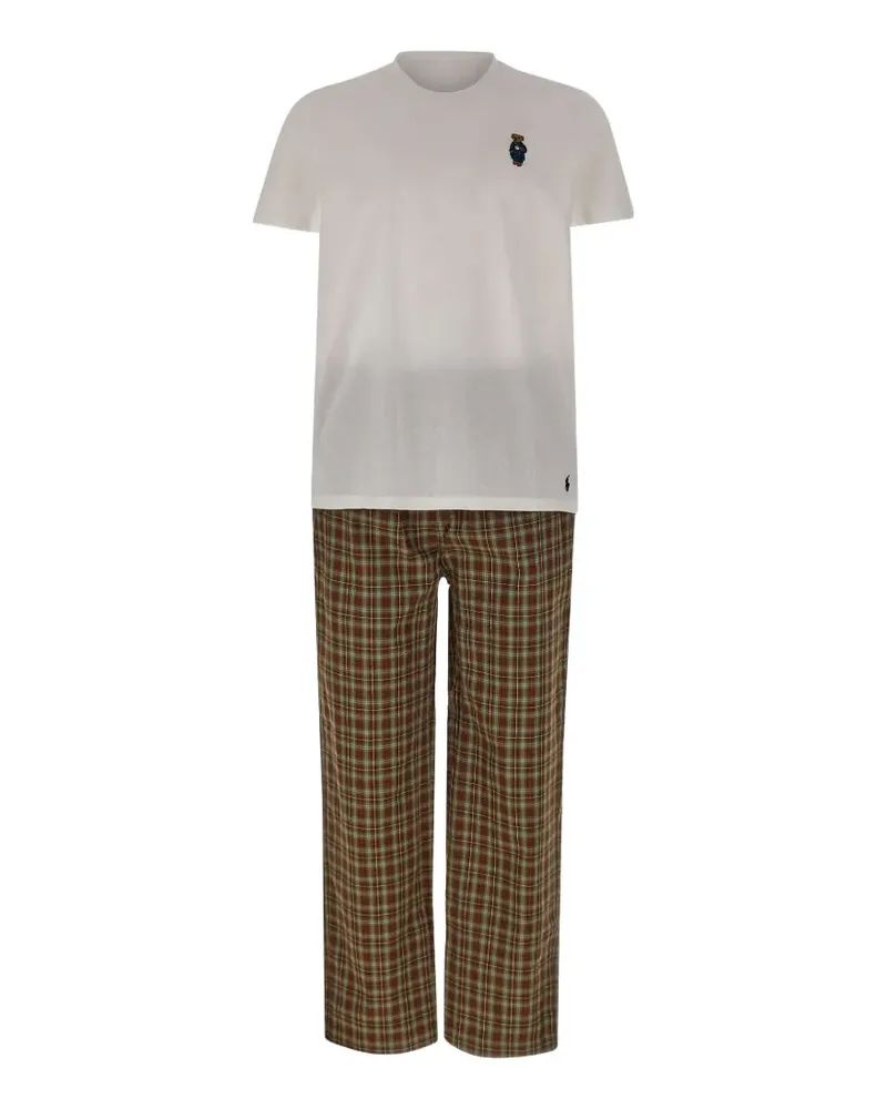 Ralph Lauren Karierter Polo Bear Pyjama - Weiß Weiß