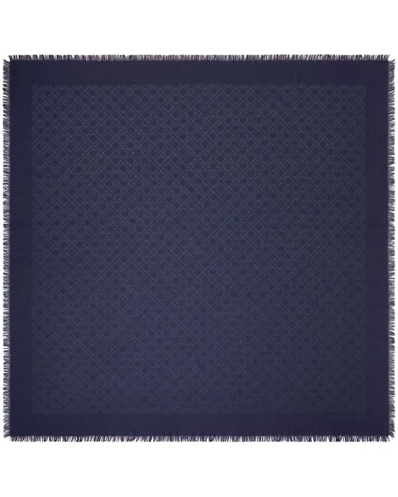 Tory Burch Jacquard-Schal mit T-Monogramm - Blau Blau