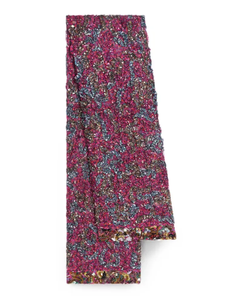 Dries van Noten Bestickter Viskose-Schal - Rosa Rosa