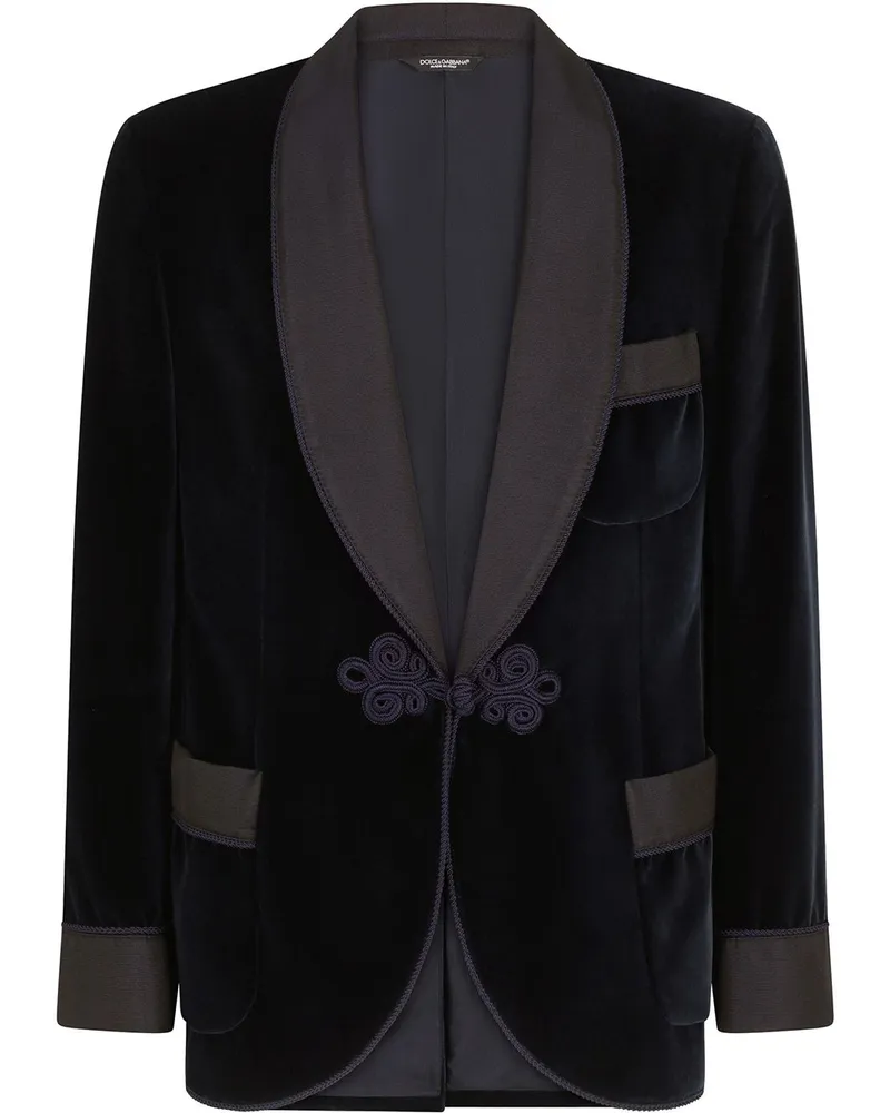 Dolce & Gabbana Smoking-Jacke aus Samt - Blau Blau