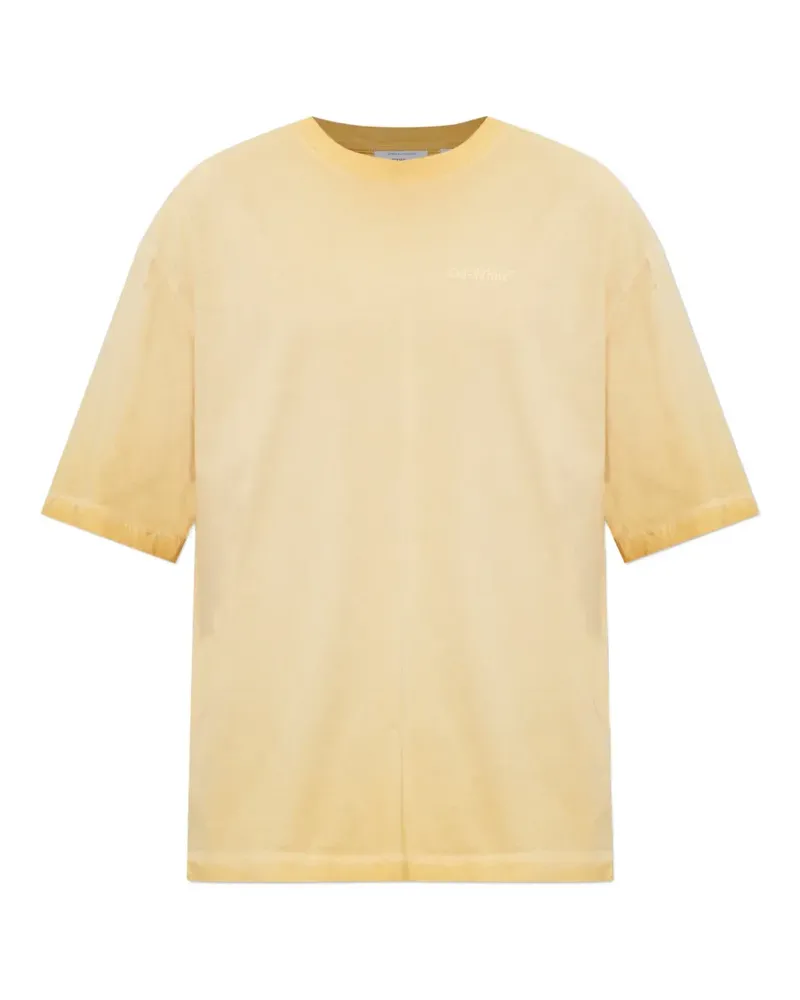 OFF-WHITE T-Shirt mit Logo-Print - Gelb Gelb