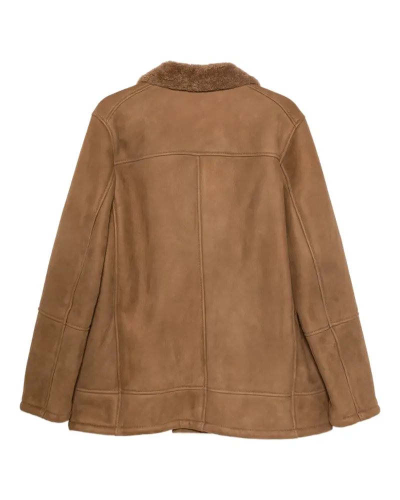 Boglioli Doppelreihige Lederjacke - Braun Braun