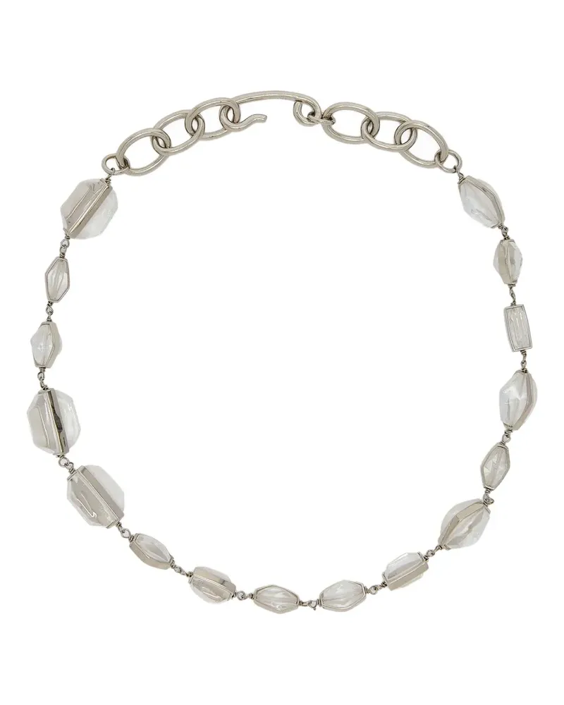 Jil Sander Halskette mit Schmucksteinen - Silber Silber
