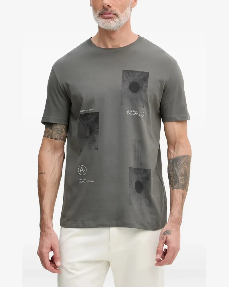 Armani Exchange graphic-print crew-neck T-shirt - Grün Grün