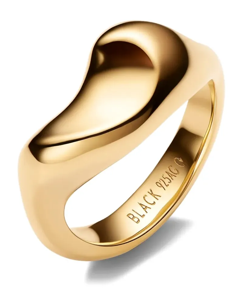 Maria Black Saddle Ring - Gold Gold