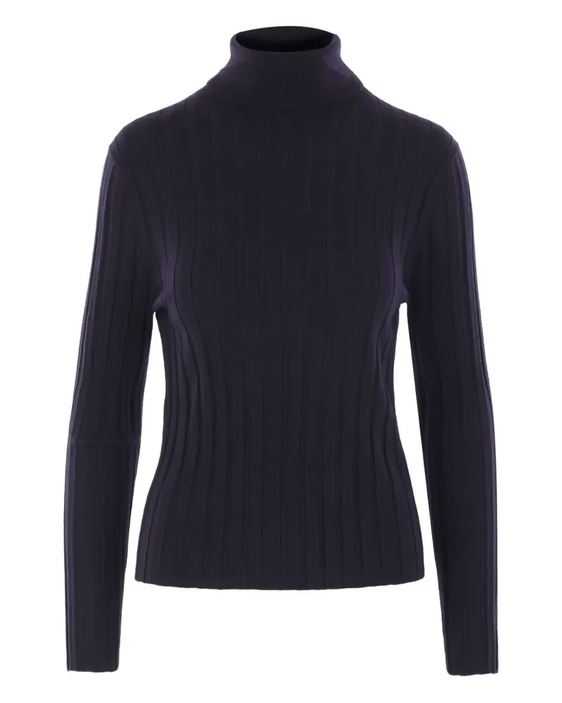 ALLUDE Gerippter Rollkragenpullover - Blau Blau