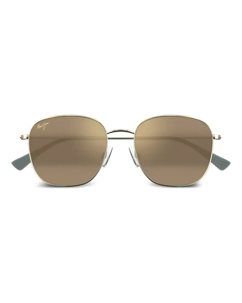 Maui Jim Ōlali Sonnenbrille mit eckigem Gestell - Gold Gold