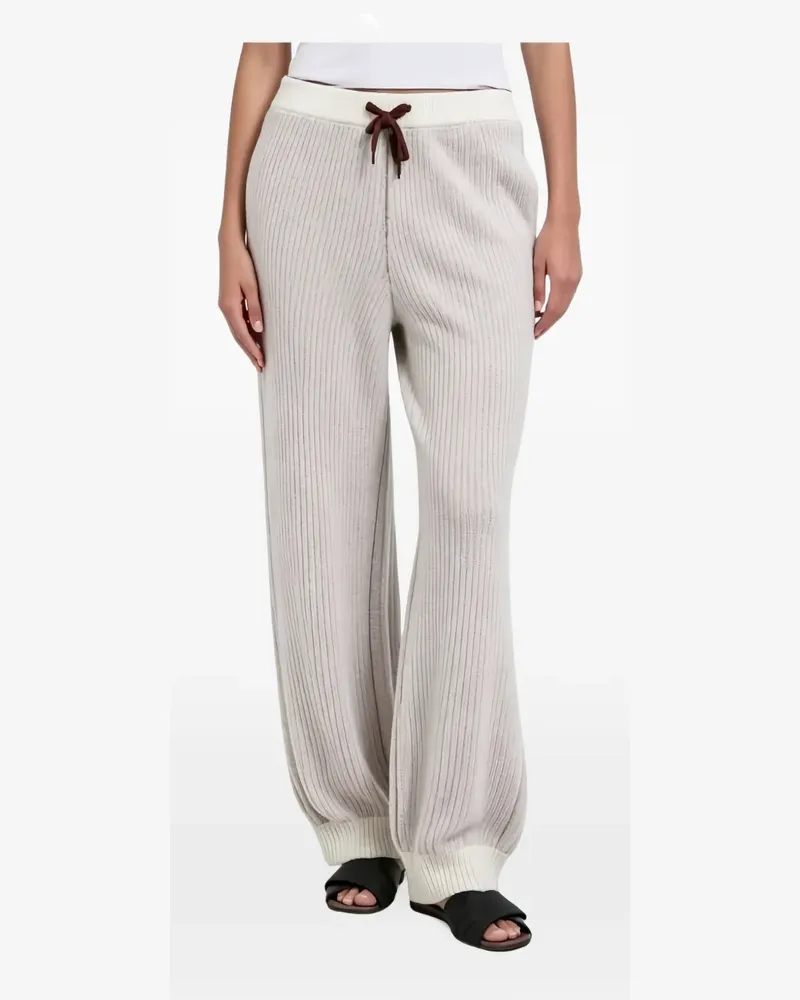 Brunello Cucinelli ribbed-knit track pants - Grau Grau