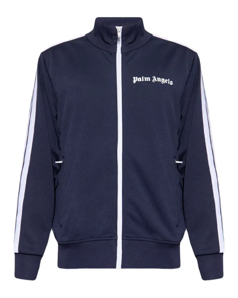 Palm Angels Sweatshirtjacke mit Logo-Print - Blau Blau