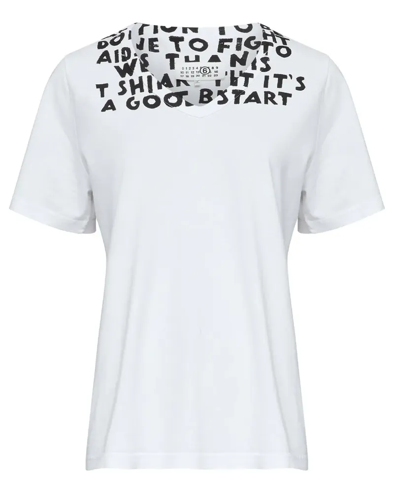 Maison Margiela T-Shirt mit grafischem Print - Weiß Weiß