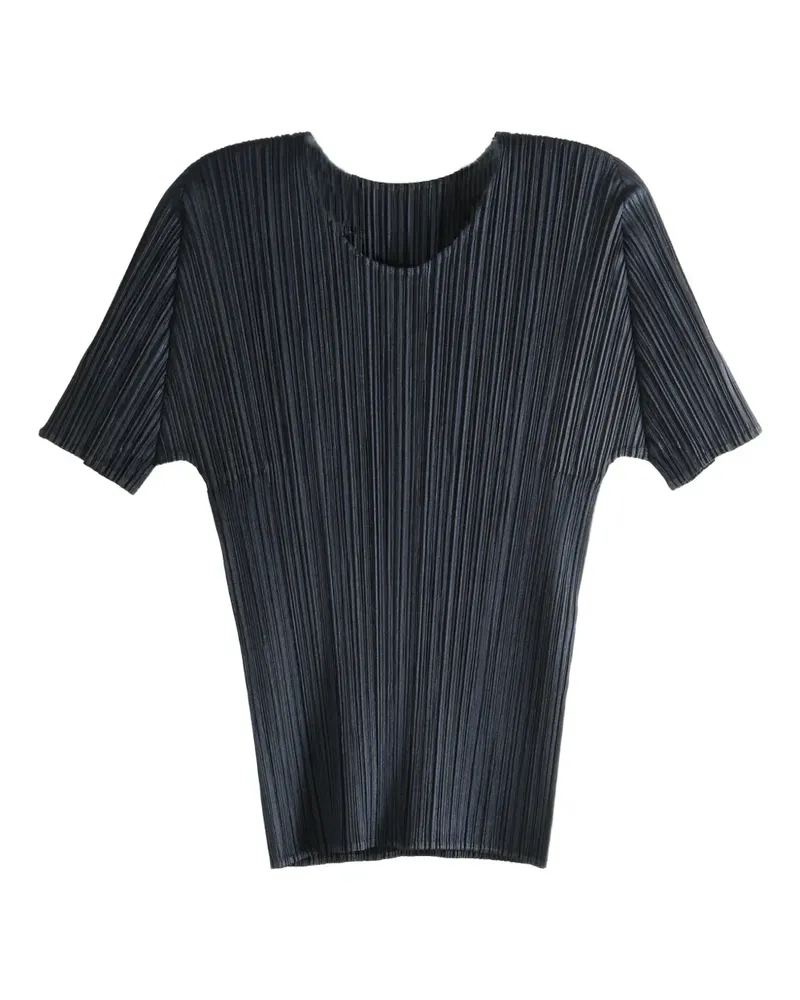 Issey Miyake T-Shirt mit Falten - Blau Blau