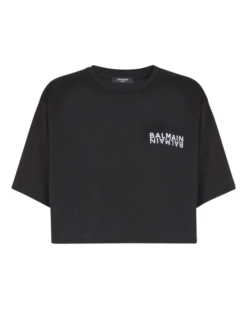 Balmain T-Shirt mit Print - Schwarz Schwarz