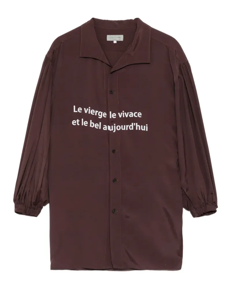 Yohji Yamamoto Hemd mit Slogan-Print - Braun Braun