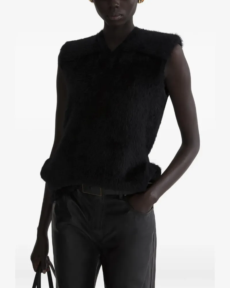 Thierry Mugler brushed-knit sleeveless top - Schwarz Schwarz