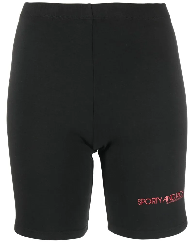 SPORTY & RICH Shorts im Biker-Look - Schwarz Schwarz