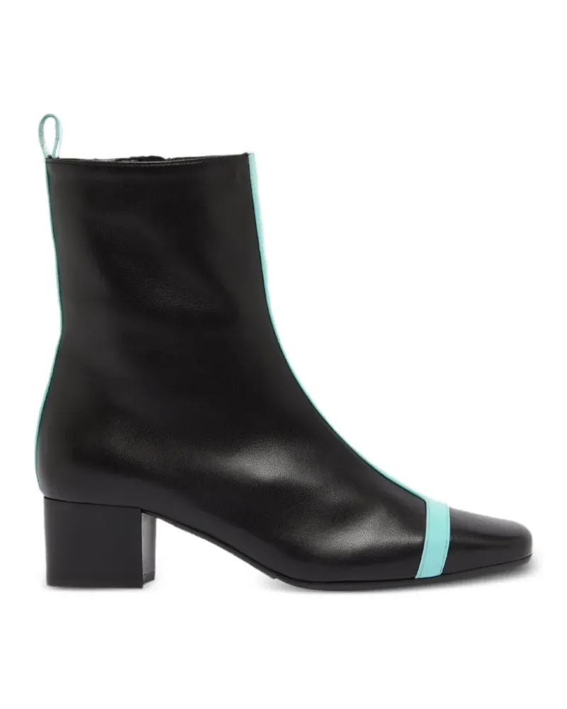 Carel Audrey Stiefeletten aus Leder mit Einsätzen - Schwarz Schwarz