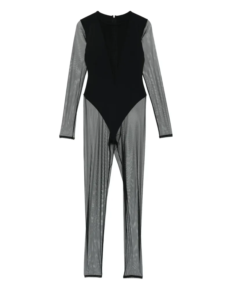 Maison Close Pure Tentation Mesh-Catsuit mit V-Ausschnitt - Schwarz Schwarz