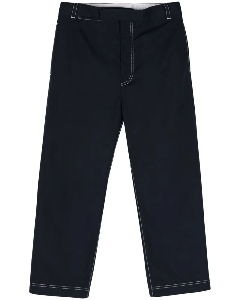 Thom Browne Gerade Hose mit Kontrastnähten - Blau Blau