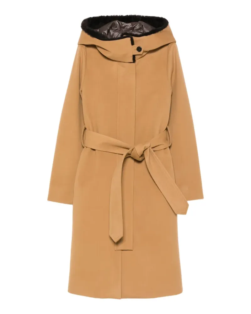 Norwegian Wool belted hooded coat - Braun Braun