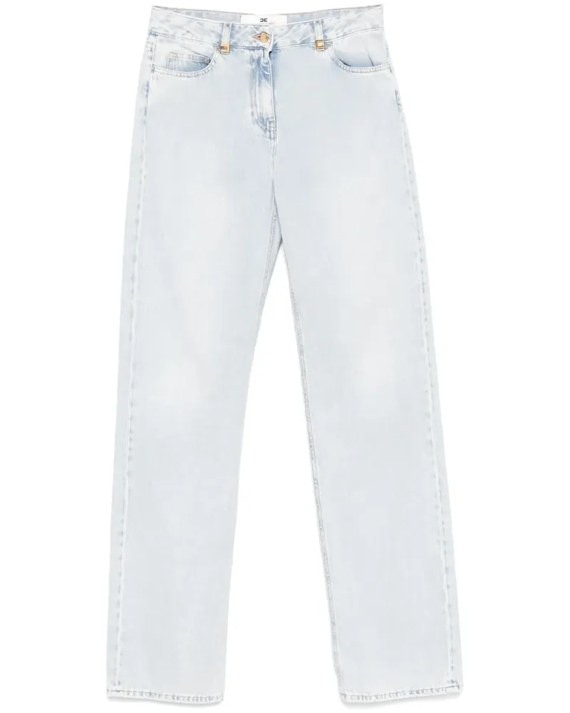 Elisabetta Franchi Weite Jeans mit Logo-Detail - Blau Blau