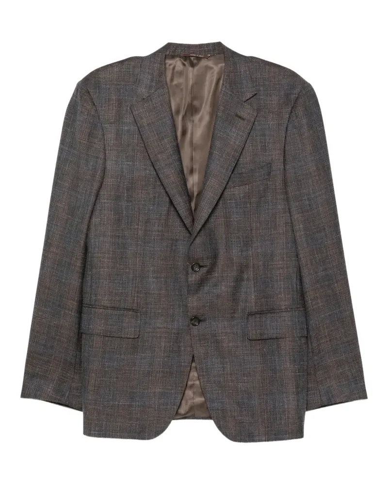 Canali check-pattern single-breasted blazer - Braun Braun
