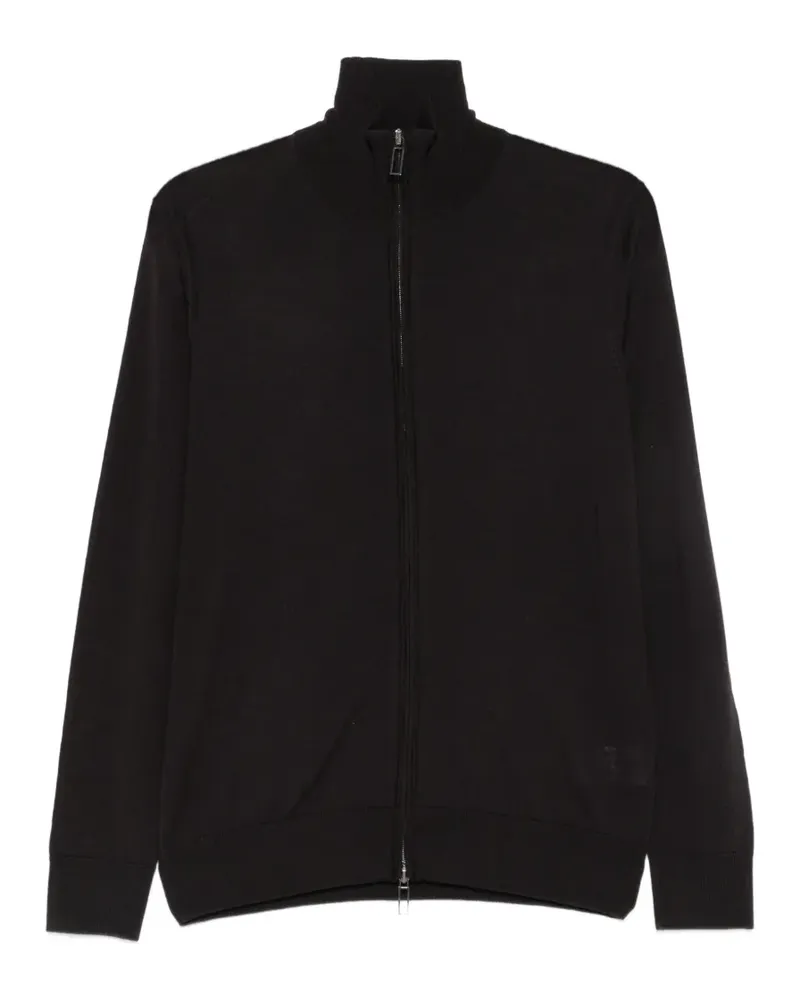 Paolo Pecora Milano Cardigan mit Reißverschluss - Schwarz Schwarz