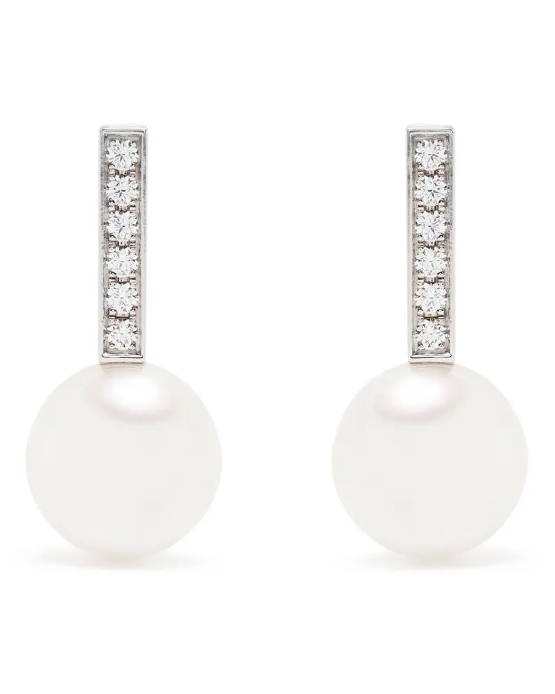 TASAKI 18kt Akoya Weißgoldohrringe mit Diamanten - Silber Silber