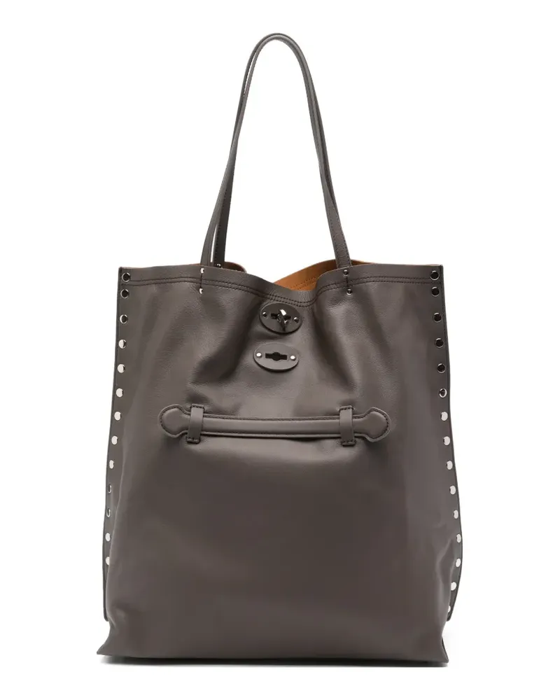 Zanellato Medium A'Spasso studded tote bag - Braun Braun