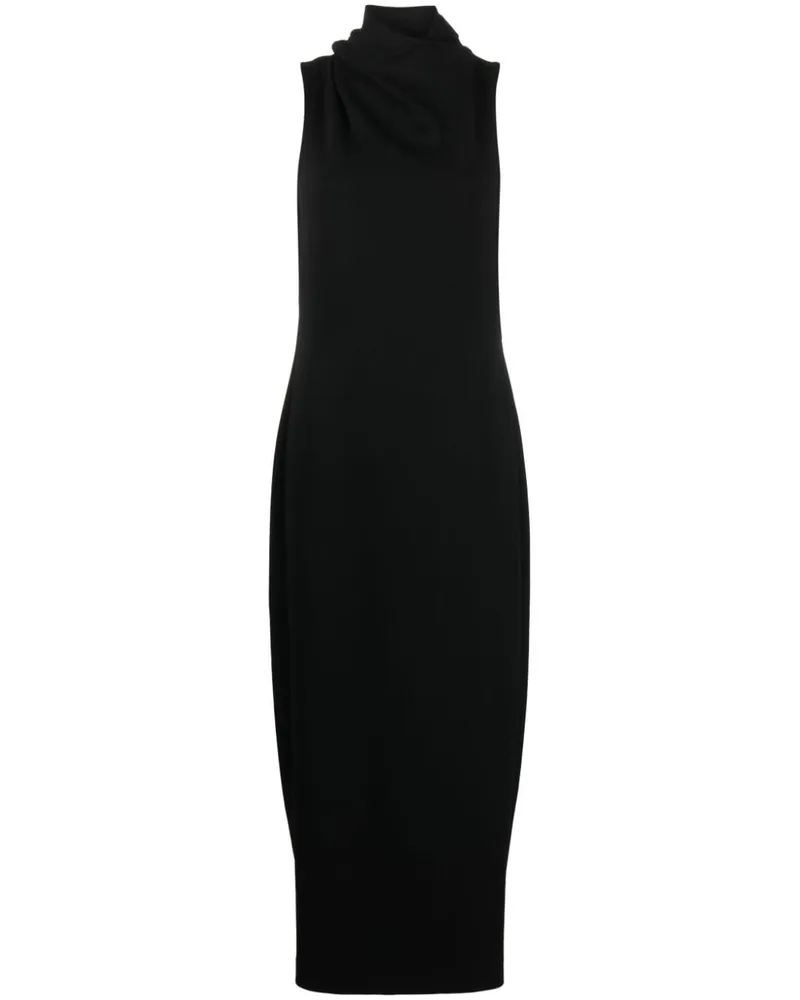 Giorgio Armani Maxikleid mit drapiertem Ausschnitt - Schwarz Schwarz