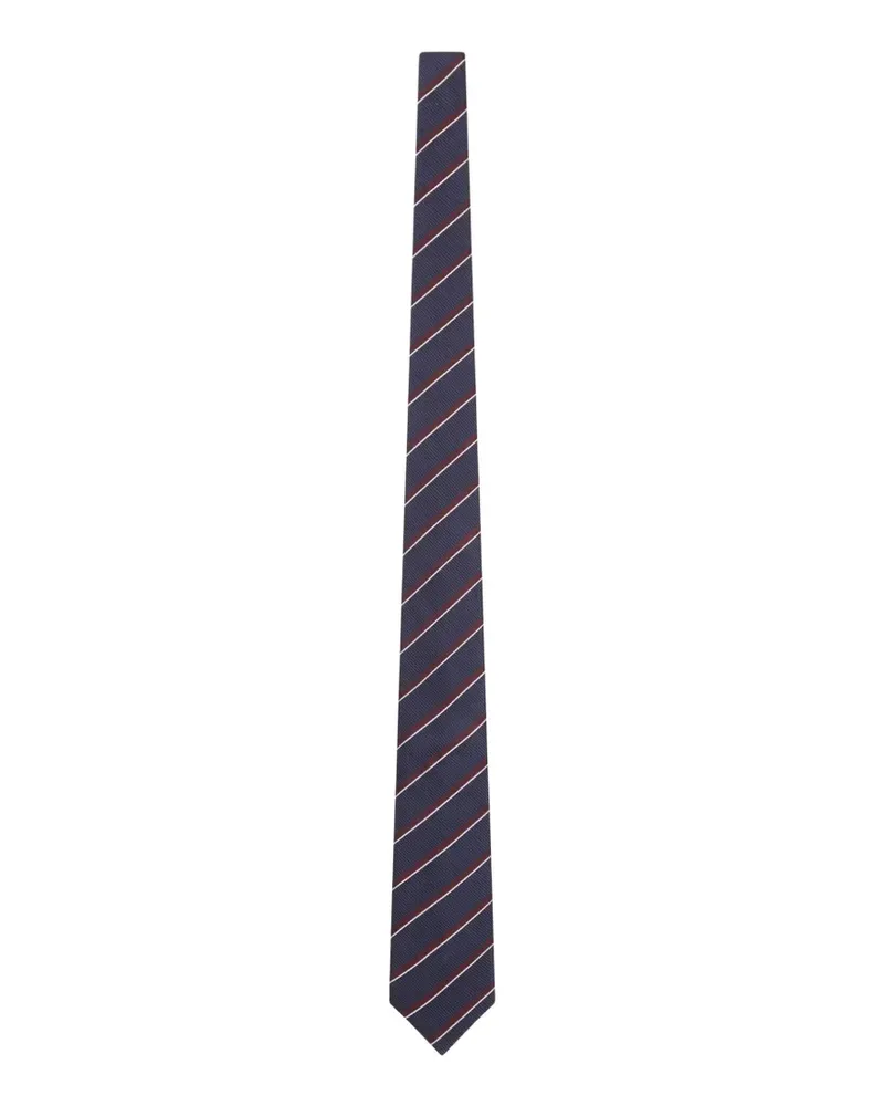 Giorgio Armani Krawatte mit diagonalen Streifen - Blau Blau