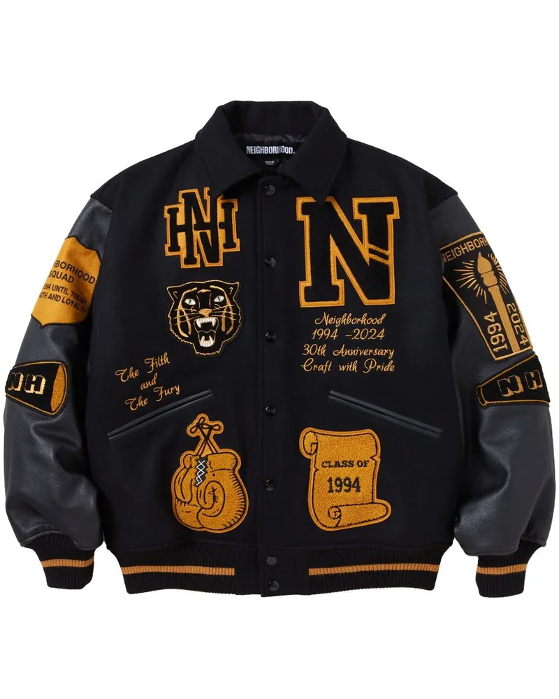 Neighborhood Bomberjacke im Patchwork-Look - Schwarz Schwarz
