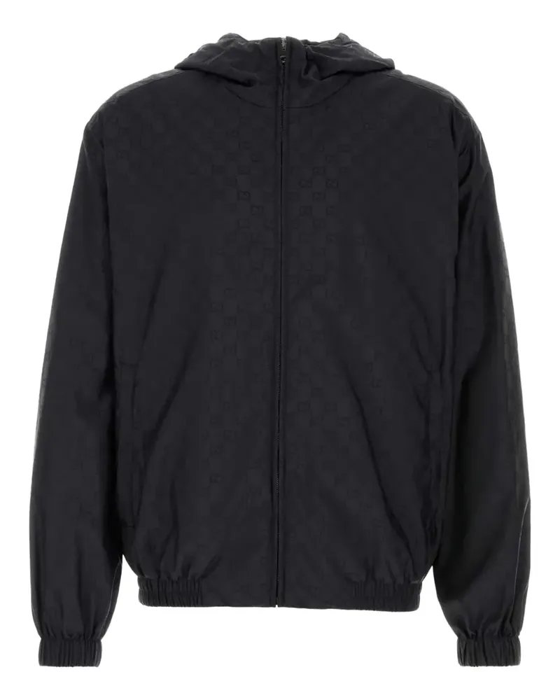 Gucci Kapuzenjacke mit GG-Stickerei - Schwarz Schwarz