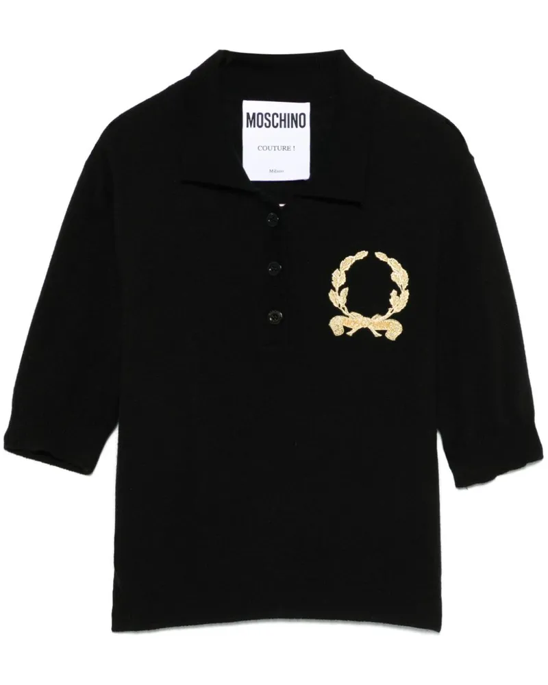 Moschino Poloshirt mit Stickerei - Schwarz Schwarz