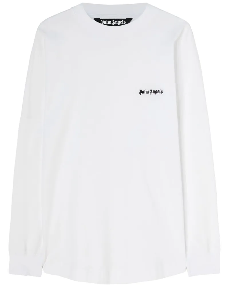 Palm Angels Langarmshirt mit Logo-Stickerei - Weiß Weiß