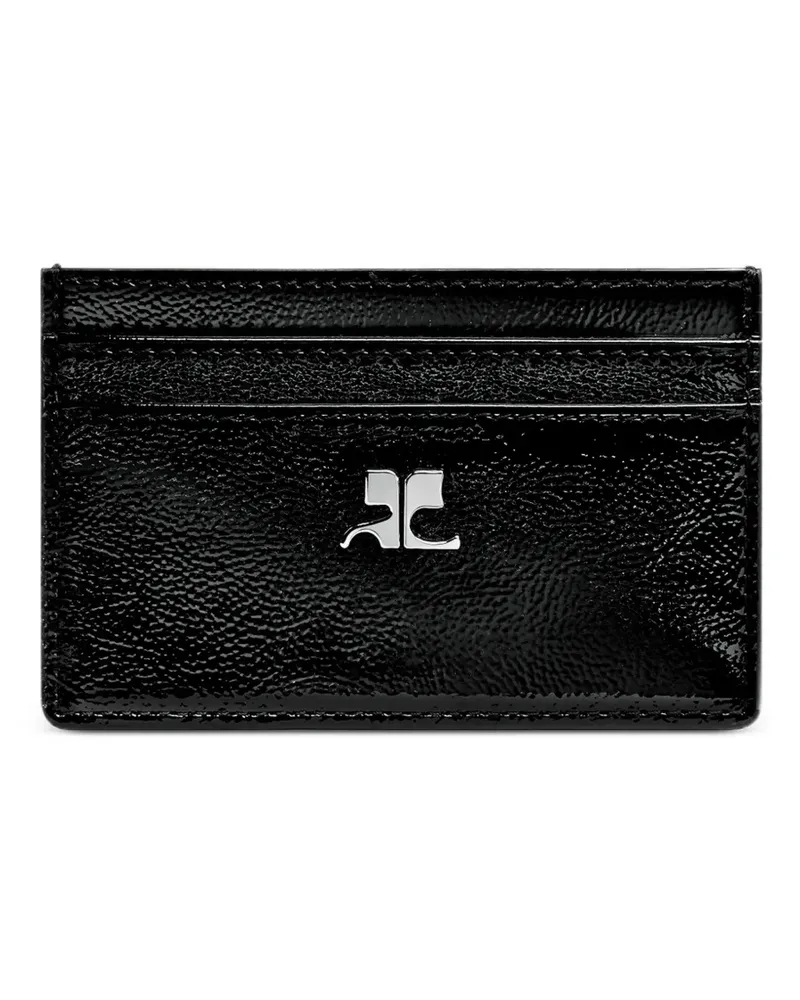 Courrèges logo-plaque naplack card holder - Schwarz Schwarz