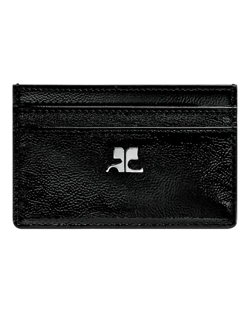 Courrèges logo-plaque naplack card holder - Schwarz Schwarz