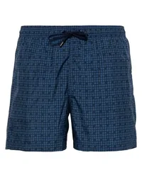 Canali Badeshorts mit Hahnentrittmuster Blau