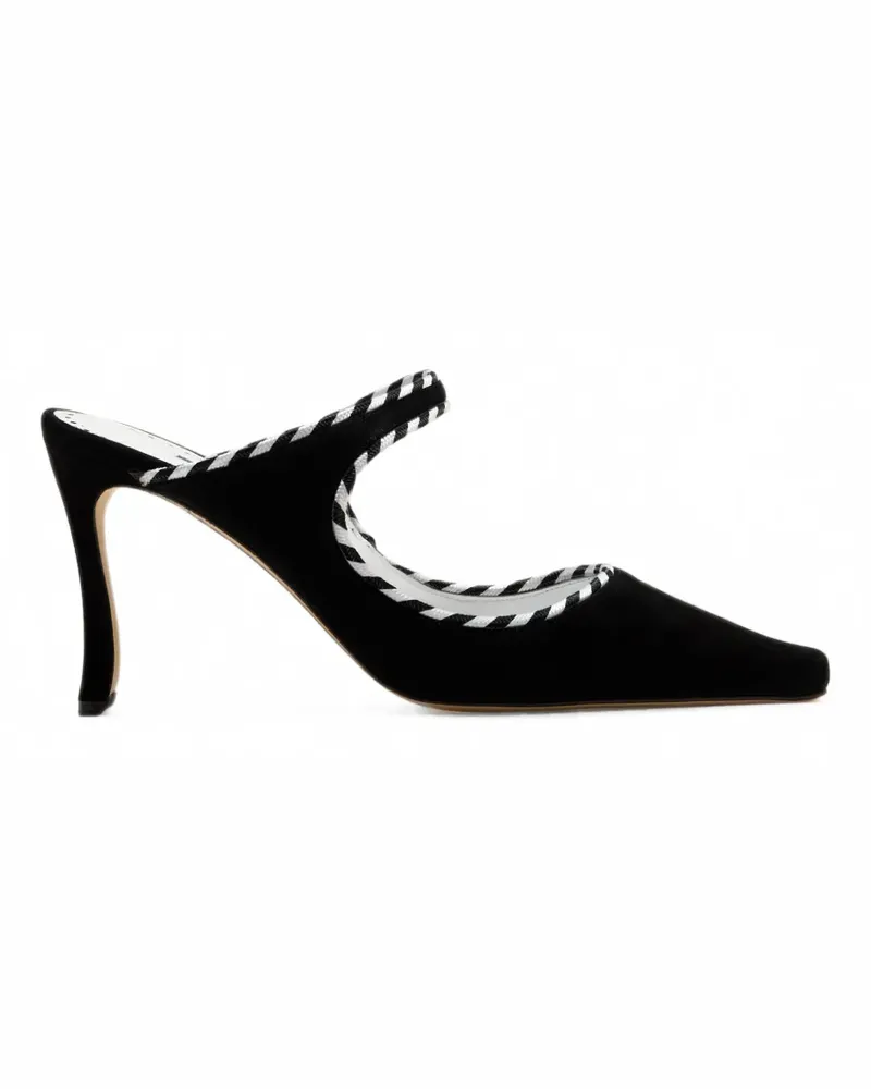 Manolo Blahnik Pura Visconti Hydra 090 Mules mit Flechtbesatz - Schwarz Schwarz