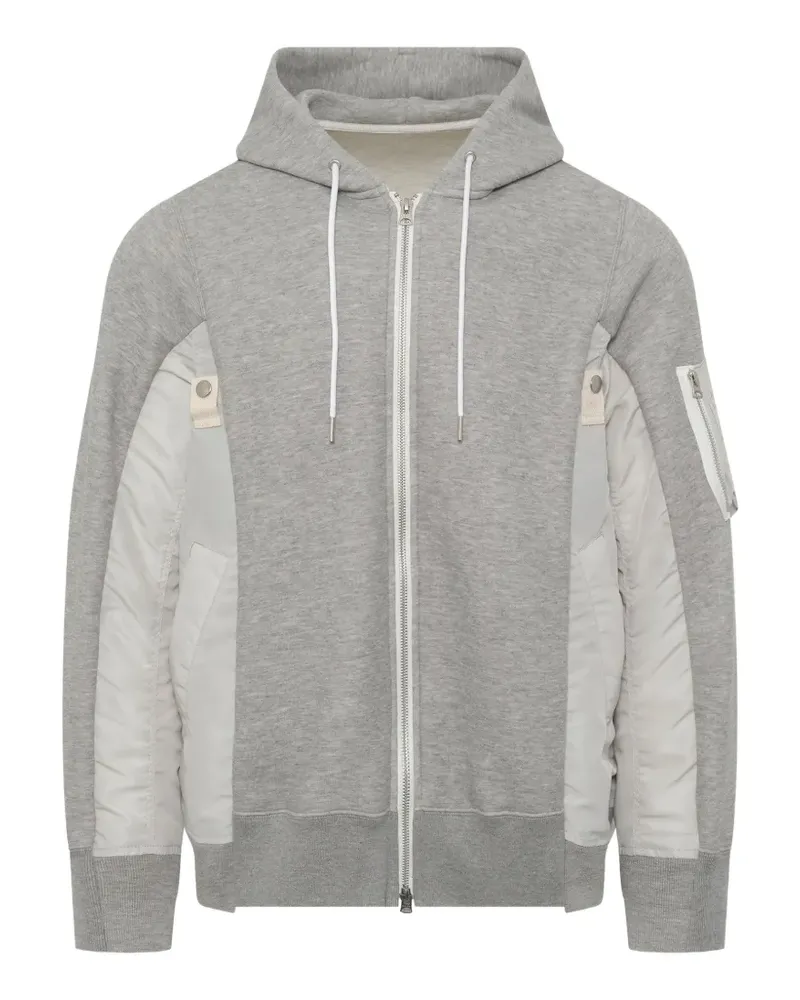 Sacai hybrid paneled hoodie - Grau Grau