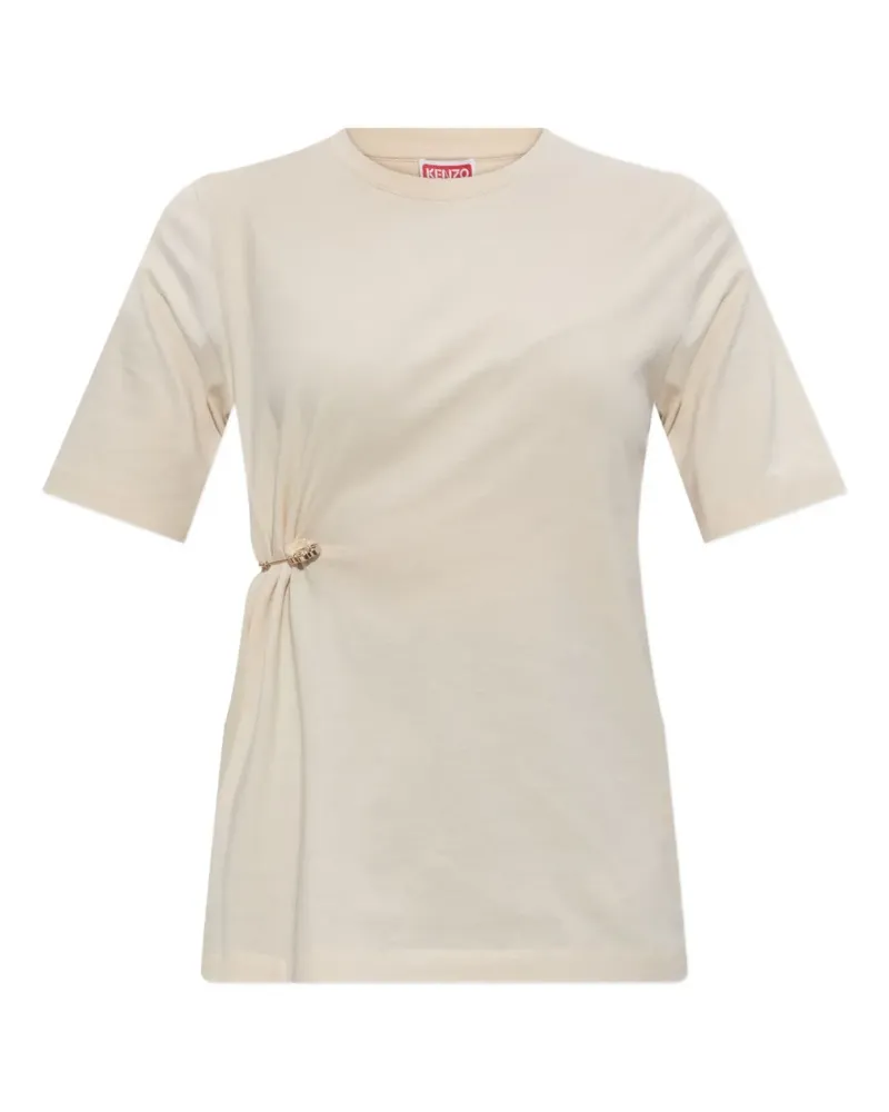Kenzo Gerafftes T-Shirt mit Sicherheitsnadel - Nude Nude