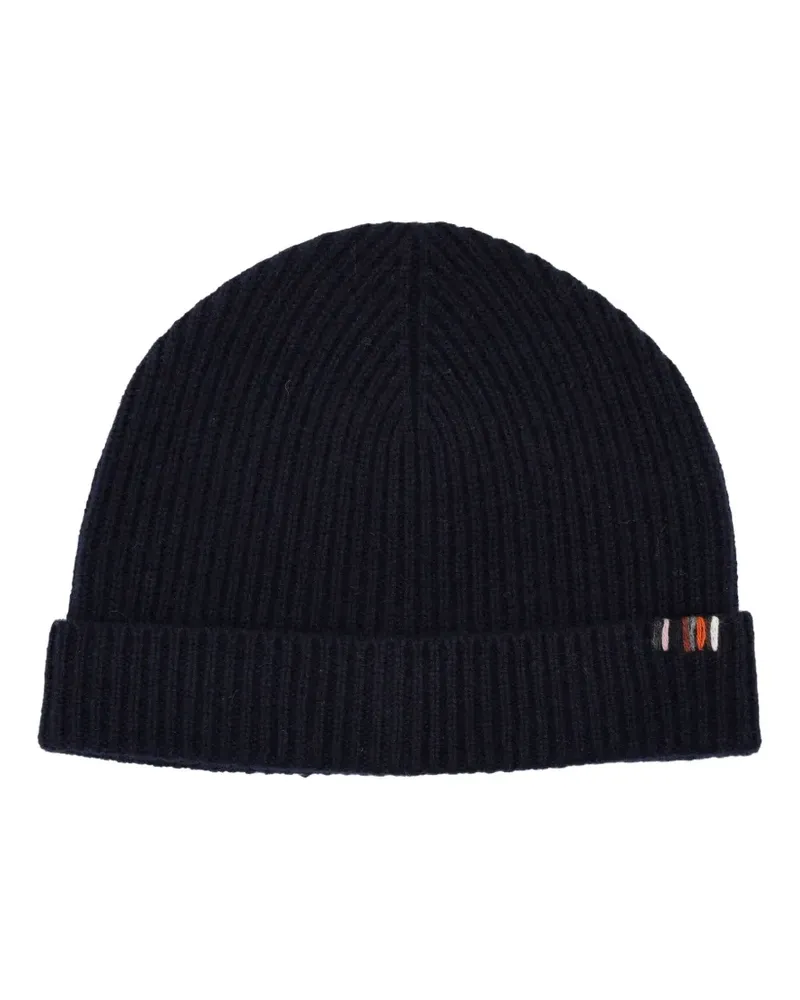 extreme cashmere ribbed beanie hat - Blau Blau