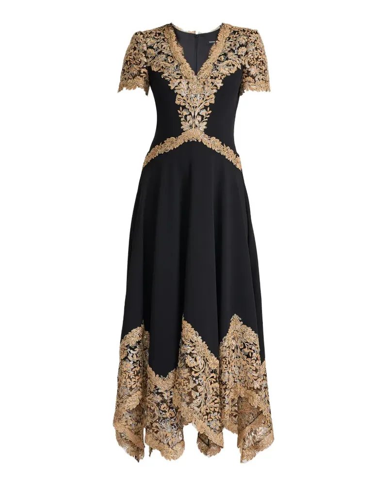 Tadashi Shoji sequin-embellished floral-lace midi dress - Schwarz Schwarz