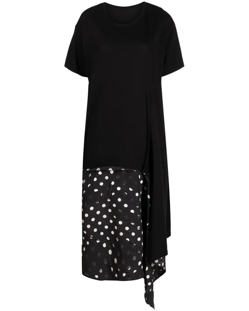 Yohji Yamamoto Asymmetrisches Kleid - Schwarz Schwarz